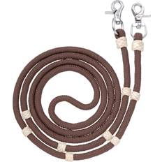 Tough-1 Royal King Braided Contest/Roping Reins, Brown