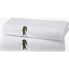 Lacoste Casual Logo-embroidered Organic-cotton Bath Towel Multicolour, White