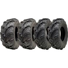 Agricultural Tires Parnells 25x10.00-12 & 25x8.00-12 ATV Quad Tyres OBOR Mudsling Road Legal Set of 2