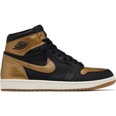 Gold - Men Shoes Nike Air Jordan 1 Retro High OG - Black/Sail/Metallic Gold