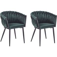 Beliani Milan Dark Green Kitchen Chair 80cm 2pcs