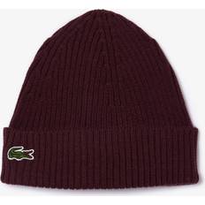 Lacoste Red Beanies Lacoste Rib Knit Beanie One Bordeaux