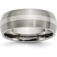 Chisel TB80-12 mm Titanium & Sterling Silver Inlay Brushed Band