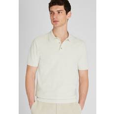 Club Monaco Short Sleeve Boucle Polo in White. L, S, XL/1X