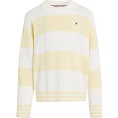 Tommy Hilfiger Boys Knitted Sweaters Tommy Hilfiger Colour-Blocked Stripe Relaxed Jumper LEMON ZEST ANCIENT WHITE STRIPE 116