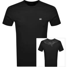 CP COMPANY M Tops CP COMPANY Jersey Logo T Shirt Black