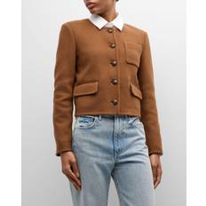 Wool Jackets Veronica Beard Lyssa Collarless Jacket Deep Ochre