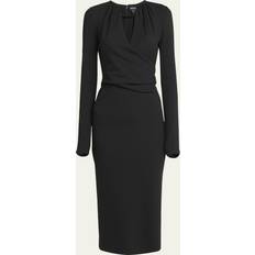 Giorgio Armani Keyhole Milano Jersey Sheath Dress BLACK 50 IT 14 US