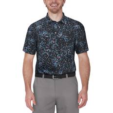 PGA tour Men's Clustered Confetti Short Sleeve Performance Golf Polo Shirt Iron Gate