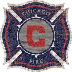 MLS Chicago Fire FC Distressed Logo Cutout Sign