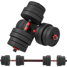 Homcom Adjustable 2 IN 1 Barbell Dumbbells Weight Set for Body Fitness 30KG