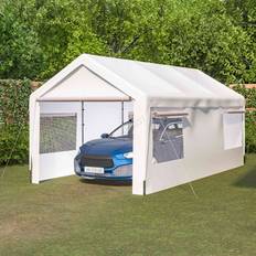 Cheap Carports Birchtree Outdoor Steel PE Carport 10x20ft Shed Truck (Building Area )