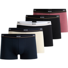 HUGO BOSS Men's Essential Trunks 5-pack - White/Red /Black/Blue