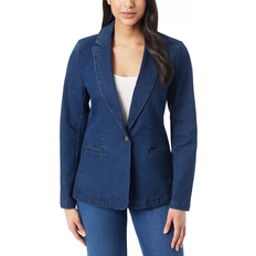 Cotton Blazers Gloria Vanderbilt Denim One Button Blazer - Commack Medium Wash