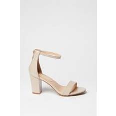 Pink Heeled Sandals Dorothy Perkins Wide Fit Sadie Back Zip High Block Heeled Sandals Blush