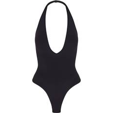 SKIMS Seamless Sculpt Deep Plunge Thong Bodysuit - Onyx