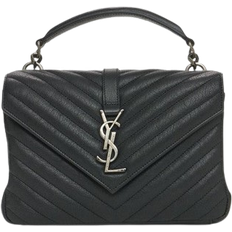 Saint Laurent Medium College Quilted Leather Tote Bag - Black