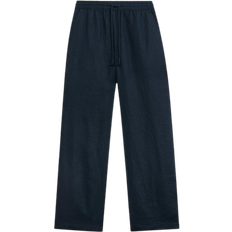 White Stuff Belle Linen Blend Wide Trouser - Dark Navy