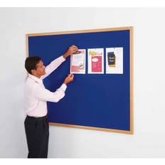 Blue Bulletin Boards Metroplan Eco-Friendly Felt Oak Effect Framed Noticeboard