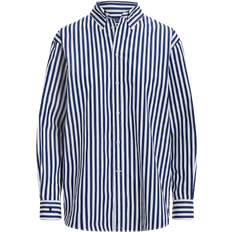 Ralph Lauren Oversize Fit Striped Cotton Shirt - Autumn Royal/White