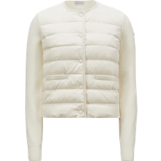 Moncler S Coats Moncler White Paneled Down Cardigan White