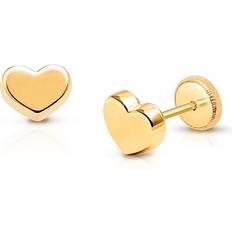 Tiny Blessings Tiny Blessings Children's 14K Gold Modern Heart Studs Girls' Screw Back Earrings 14k yellow gold