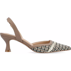 Journee Collection Nellia - Taupe/Houndstooth/Tweed