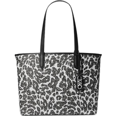 Michael Kors Eliza Extra Large Leopard Logo Tote Bag - Black Combo