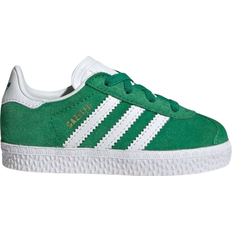 Adidas Infant Gazelle Comfort Closure Elastic Laces Shoes - Green/Cloud White/Gold Metallic