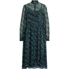 Hugo Boss Dusica Midi Dress - Black/Light Blue/Olive