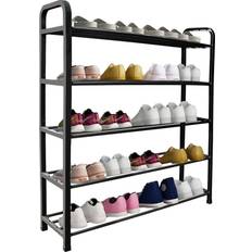 RAM ONLINE 5 Tier Black Shoe Rack 71x75cm