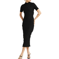 River Island Textured Bodycon Midi Dress - Black