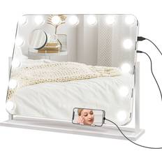 Best Makeup Mirrors Homcom Hollywood Dimmable Lighted Makeup Mirror with Magnifier