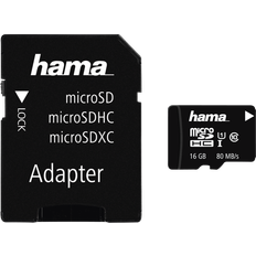 Hama microSDHC Class 10 UHS-I U1 V10 80MB/s 16GB +Adapter
