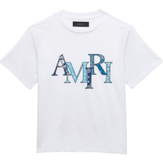 Amiri Kid's Bandana Logo Print Staggered T-shirt - White