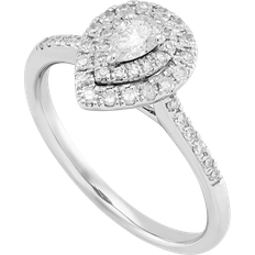 Macy's Pear Halo Engagement Ring - White Gold/Diamonds