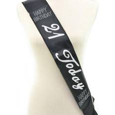 Birthdays Sashes Shatchi Sashes 21st Birthday Diamante Black/Silver