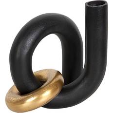 Romimex Romimex Black Golden Abstract Vase