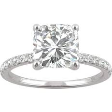 Charles & Colvard 5/8 ct. t.w. Lab Created Moissanite Cushion Engagement Ring in 14k White Gold