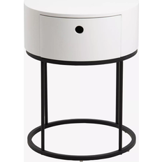 AC Design Furniture Polo Black/White Bedside Table 40x40cm