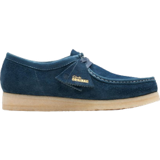 40 - Men Moccasins Clarks Originals Wallabee M - Navy/Teal Suede