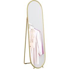 Oval Floor Mirrors Homcom ‎UK831-777V80GD0331 Gold Tone Floor Mirror 40x160cm