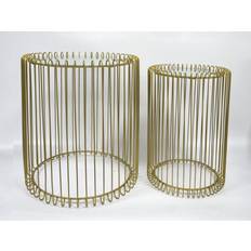 Glass Nesting Tables Spot on Dealz Round End Cage Gold Nesting Table 41cm 2pcs