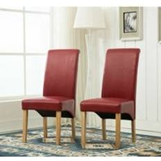 MCC Direct Set of 2 Roll Top Scroll RED Kitchen Chair