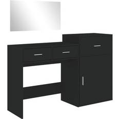 vidaXL 3276519 Black Dressing Table 39x80cm 3pcs