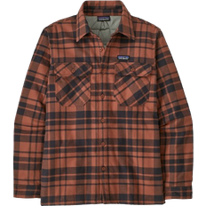 Patagonia Men's Insulated Midweight Fjord Flannel Shirt - Ice Caps/Burl Red