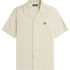 Fred Perry Beige Shirts Fred Perry Piqué Texture Revere Collar Shirt - Oatmeal