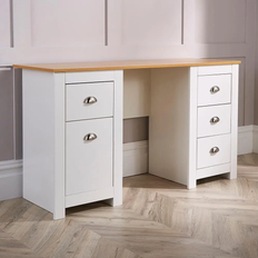 Camden 3 Pedestal White Writing Desk 45x135cm