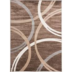 World Rug Gallery ‎Wavy Circles Design Brown 99.1x152.4cm