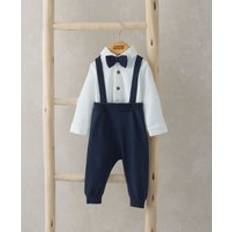 Babies Other Sets Mamas & Papas Bow Tie, Braces, Bodysuit Trousers Outfit Set Blue 12-18 Months